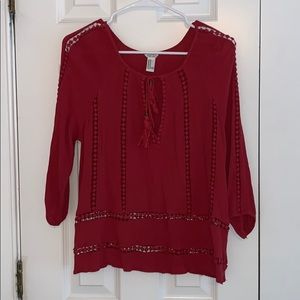Red long sleeve shirt
